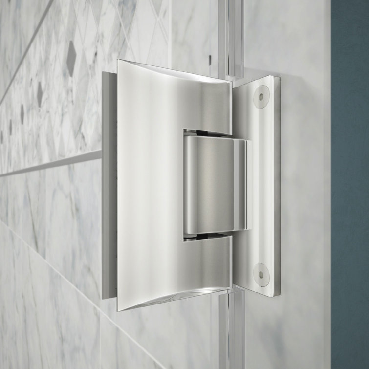 Unidoor 30" W x 72" H Frameless Hinged Shower Door in Black