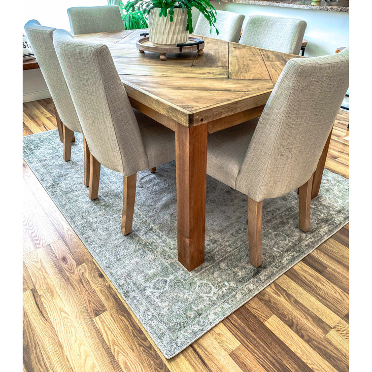 Gael Light Blue and Tan Washable Polyester Area Rug 2' x 3'