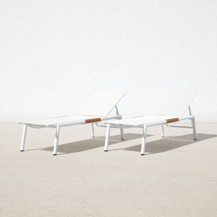 Stokes 25'' Outdoor Powder Coated Aluminum Chaise Lounge