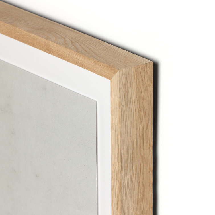 Serene Coastal Landscape Canvas Print with Oak Frame