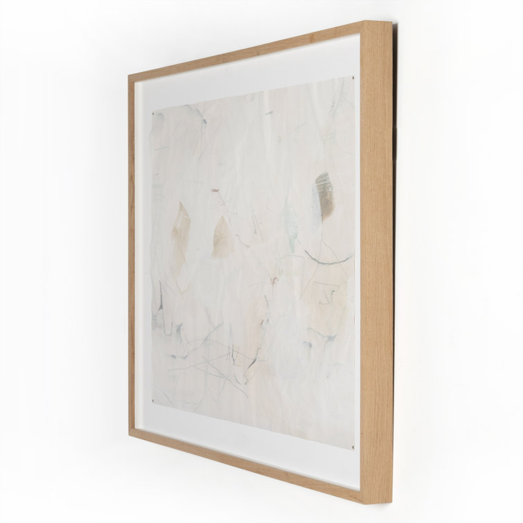 Minimalist Abstract Canvas Print with White Oak Frame