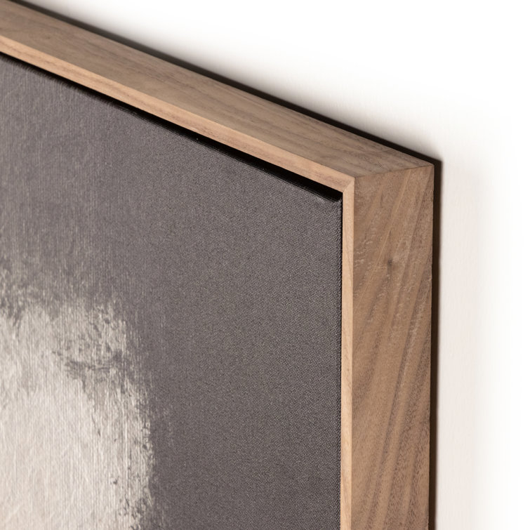 Abstract Landscape Canvas with Dark Brown Floater Frame