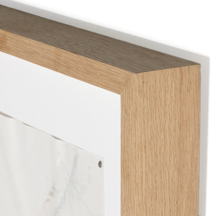 Minimalist Abstract Canvas Print with White Oak Frame