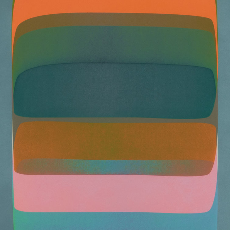 Abstract Multicolor Canvas Print with Natural Oak Frame