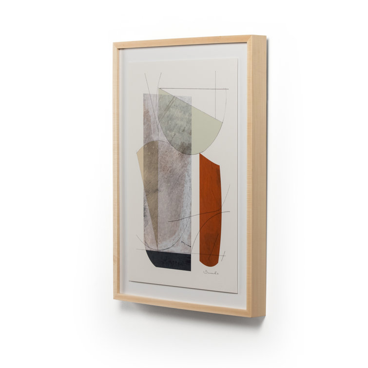 Natural Maple Framed Abstract Watercolor Art Print