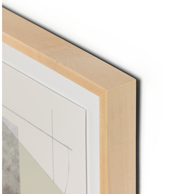 Natural Maple Framed Abstract Watercolor Art Print
