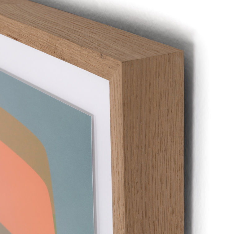Abstract Multicolor Canvas Print with Natural Oak Frame