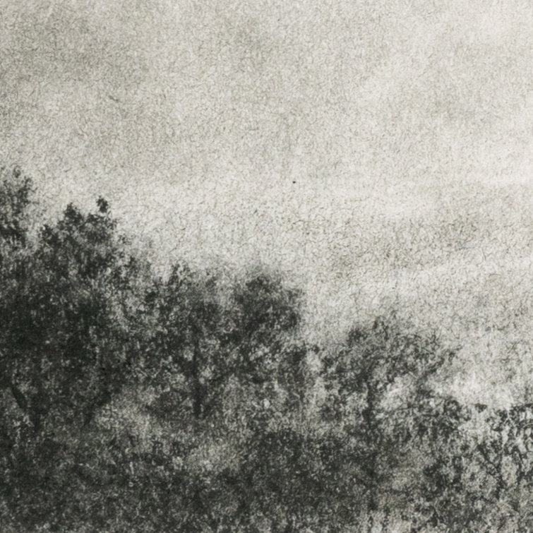 Walnut Framed Charcoal Landscape Wall Art, 24" x 17.5"
