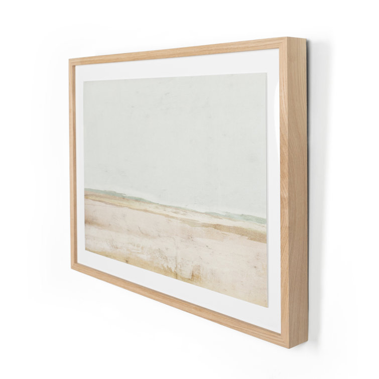Serene Coastal Landscape in Oak Frame with Acrylic Glazing