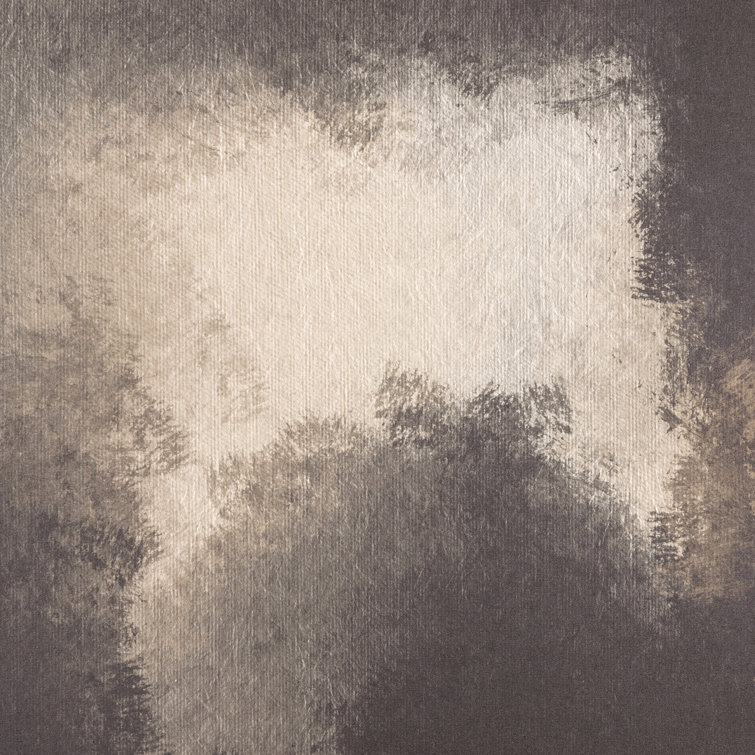 Abstract Landscape Canvas with Dark Brown Floater Frame