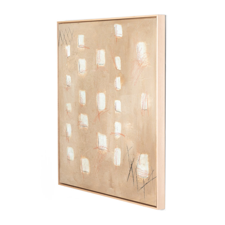 Abstract Natural Maple and Matte Canvas Wall Art, 32" x 32"