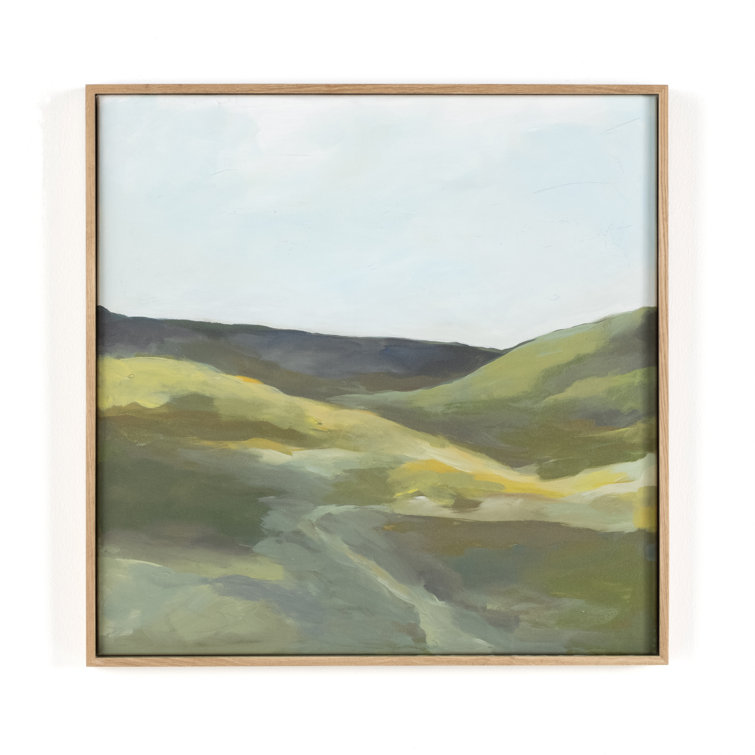 Lauren Fuhr Highlands Diptych Canvas Painting with Oak Frame