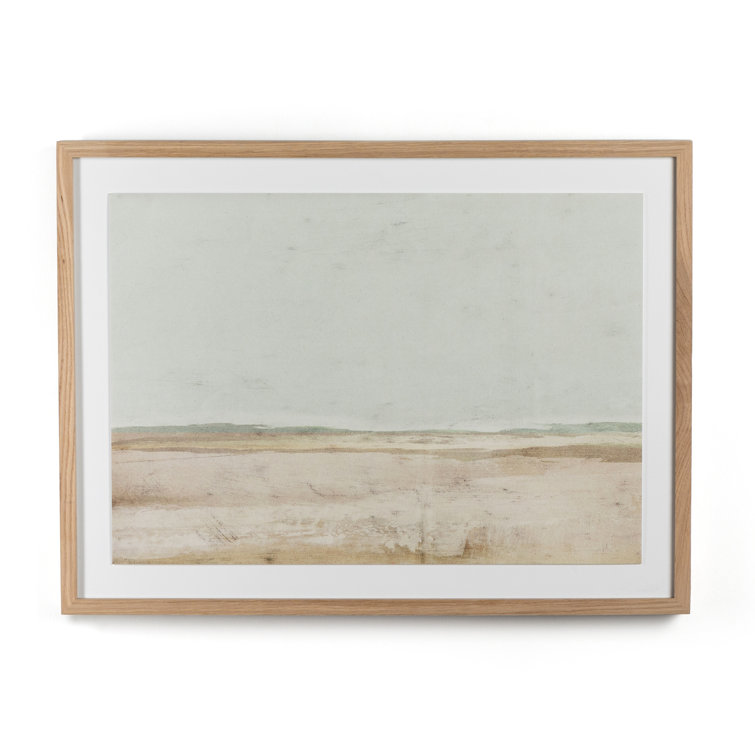 Serene Coastal Landscape in Oak Frame with Acrylic Glazing