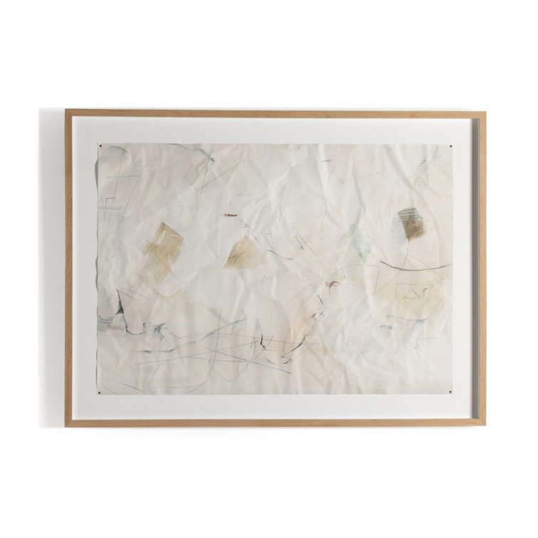 Minimalist Abstract Canvas Print with White Oak Frame