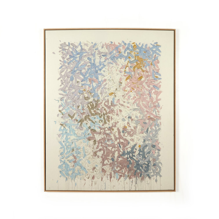 Tyler Guinn Blue and Pastel Abstract Canvas Wall Art 60"