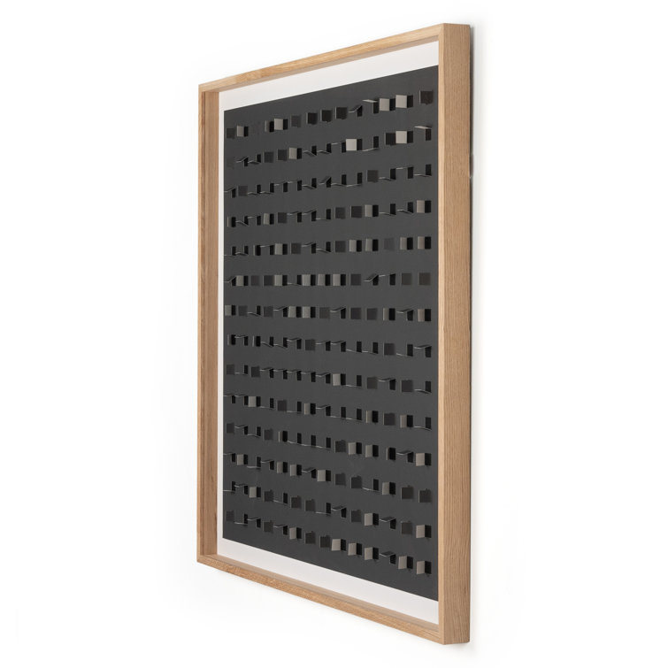 Abstract Black and White Oak Framed Canvas Print