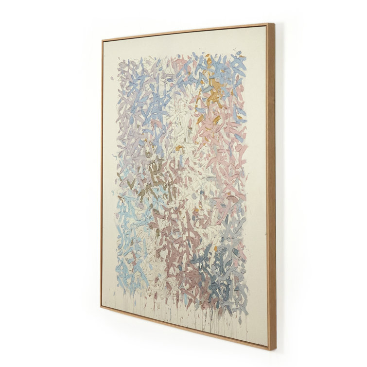 Tyler Guinn Blue and Pastel Abstract Canvas Wall Art 60"