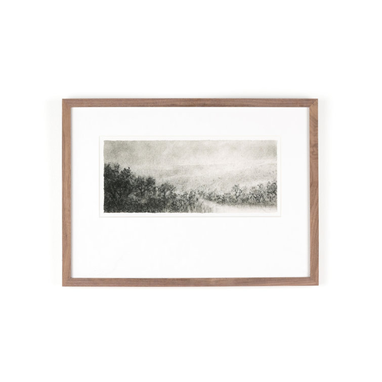 Walnut Framed Charcoal Landscape Wall Art, 24" x 17.5"