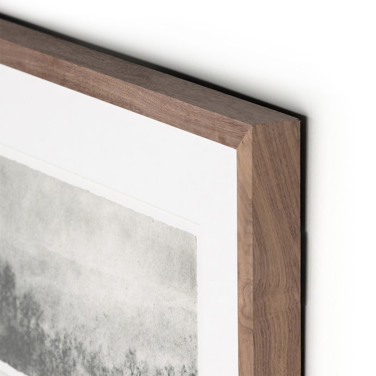 Walnut Framed Charcoal Landscape Wall Art, 24" x 17.5"