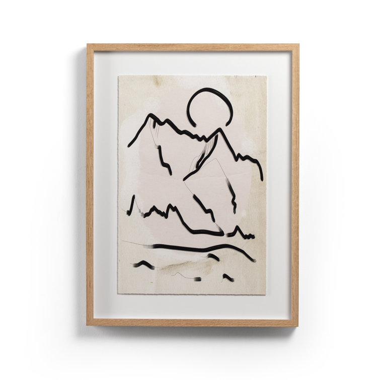 Mountain High II Framed Canvas Print in White Oak