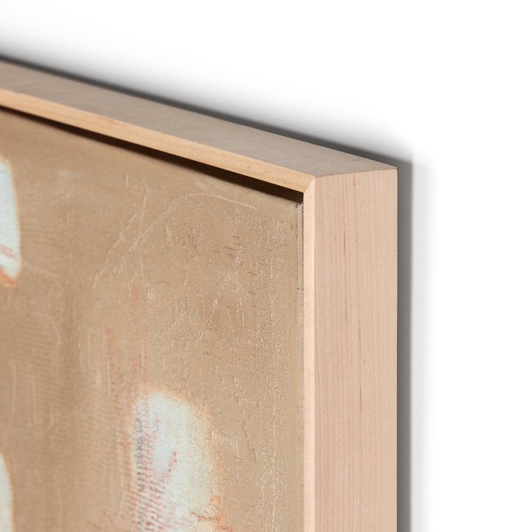 Abstract Natural Maple and Matte Canvas Wall Art, 32" x 32"