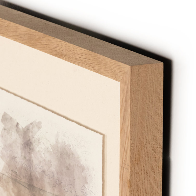 Tree Sketch II Watercolor Painting with Oak Frame