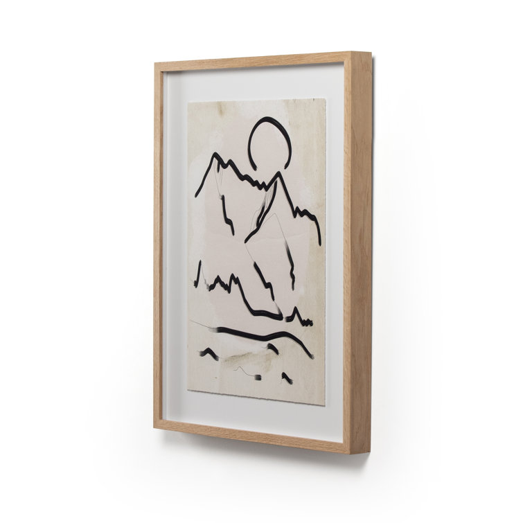 Mountain High II Framed Canvas Print in White Oak