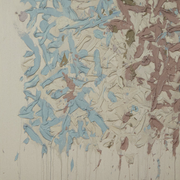 Tyler Guinn Blue and Pastel Abstract Canvas Wall Art 60"