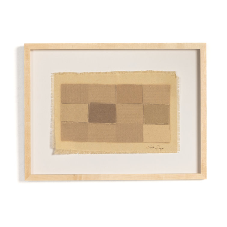 Natural Checkered Earth Tones Abstract Canvas Wall Art