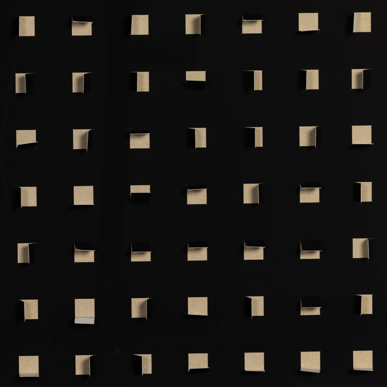 Tan and Black Abstract Canvas Wall Art with Oak Frame