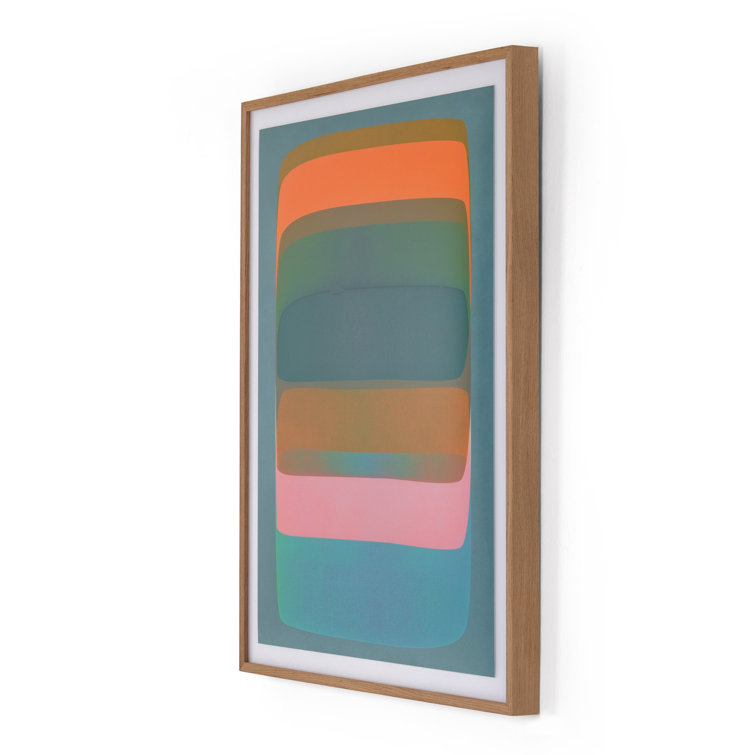 Abstract Multicolor Canvas Print with Natural Oak Frame