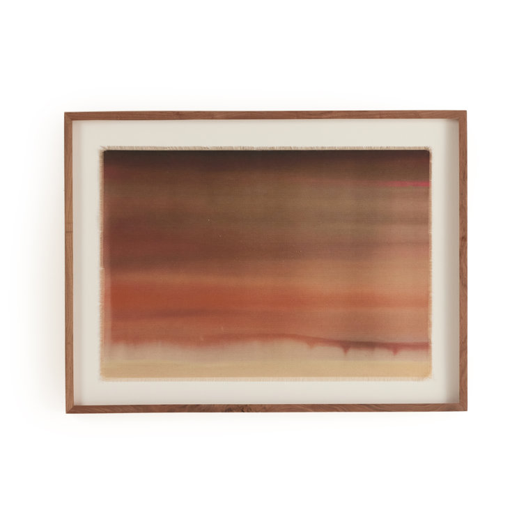 Large Red and Brown Abstract Canvas Landscape Painting