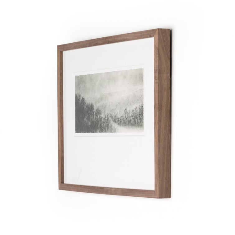 Walnut Framed Charcoal Landscape Wall Art, 24" x 17.5"