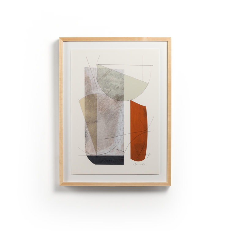 Natural Maple Framed Abstract Watercolor Art Print