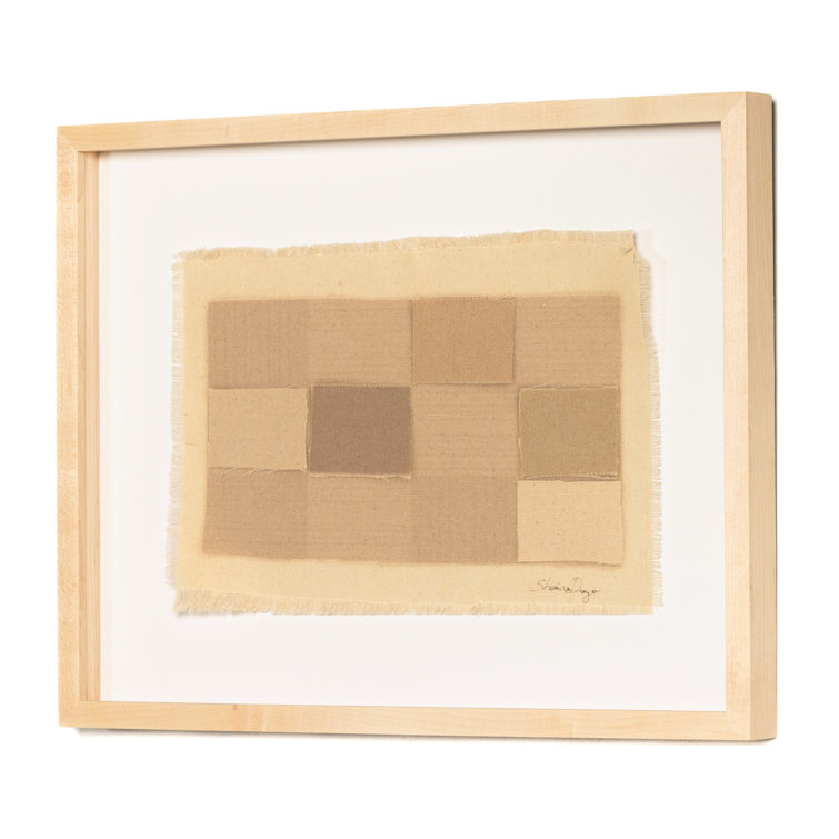 Natural Checkered Earth Tones Abstract Canvas Wall Art