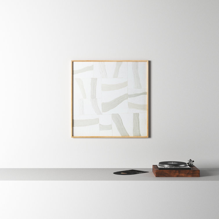 Milas Textured Geometric Acrylic Painting on Canvas with Pine Frame