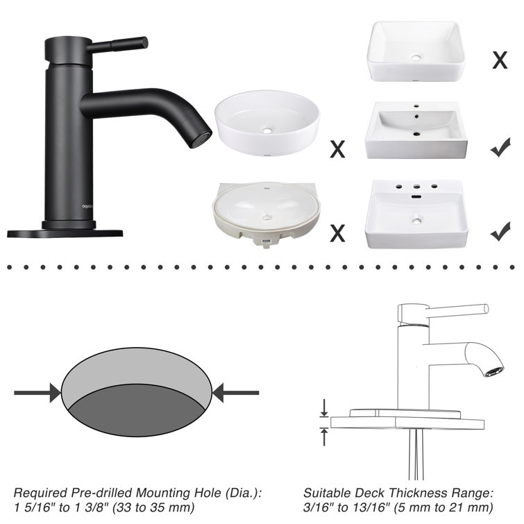 Oil Rubbed Bronze Single Handle Bathroom Faucet with Deck Plate
