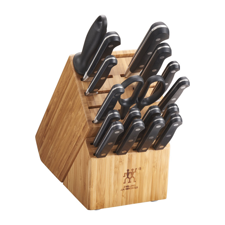 ZWILLING Professional S 18-Piece Knife Block Set, Chef Knife, Serrated Utility Knife, Steak Knife Set, Black