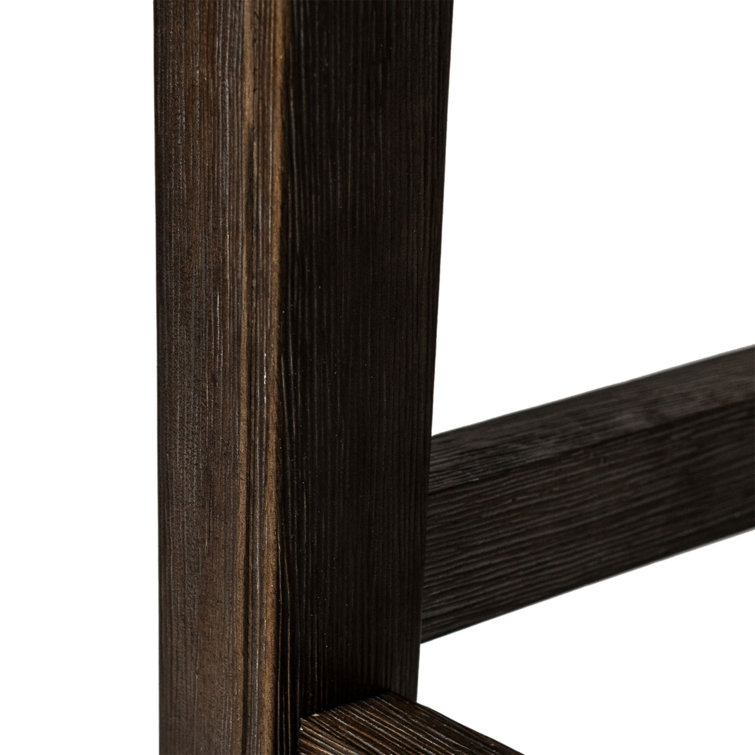 Adrien Gray Wirebrush Backless Saddle Wood Counter Stool