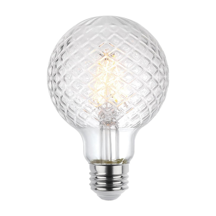 Clear Cut Glass G25 Dimmable Decorative LED Light Bulbs, Pack of 6