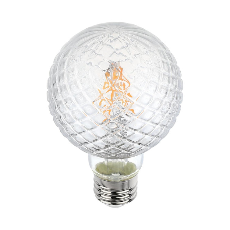 Clear Cut Glass G25 Dimmable Decorative LED Light Bulbs, Pack of 6