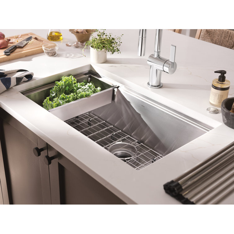 Luxe Chef 32" Stainless Steel Undermount Single Bowl Workstation Sink