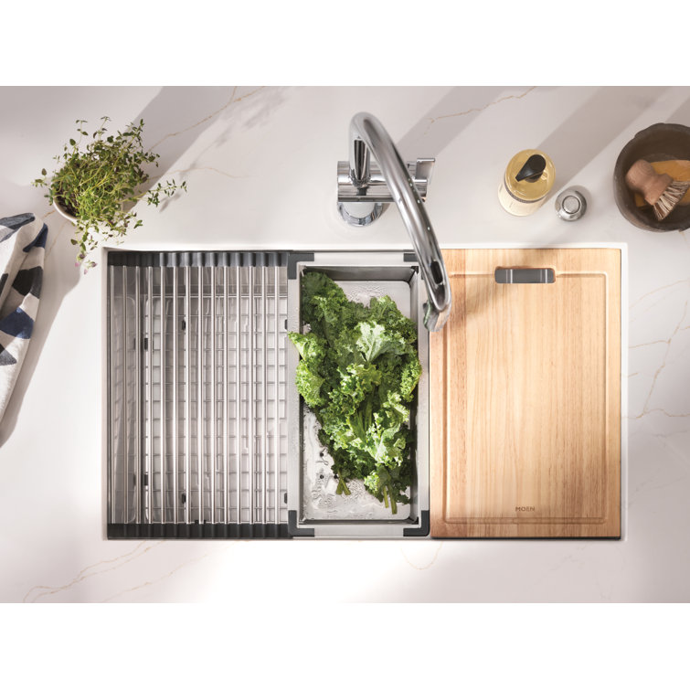 Luxe Chef 32" Stainless Steel Undermount Single Bowl Workstation Sink