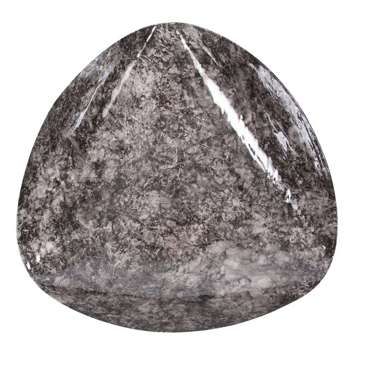 Flared Black Marbled Iron Decorative Plate