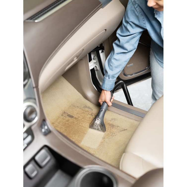 Compact Dark Gray Cordless Upholstery and Carpet Cleaner