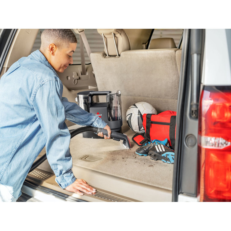 Compact Dark Gray Cordless Upholstery and Carpet Cleaner