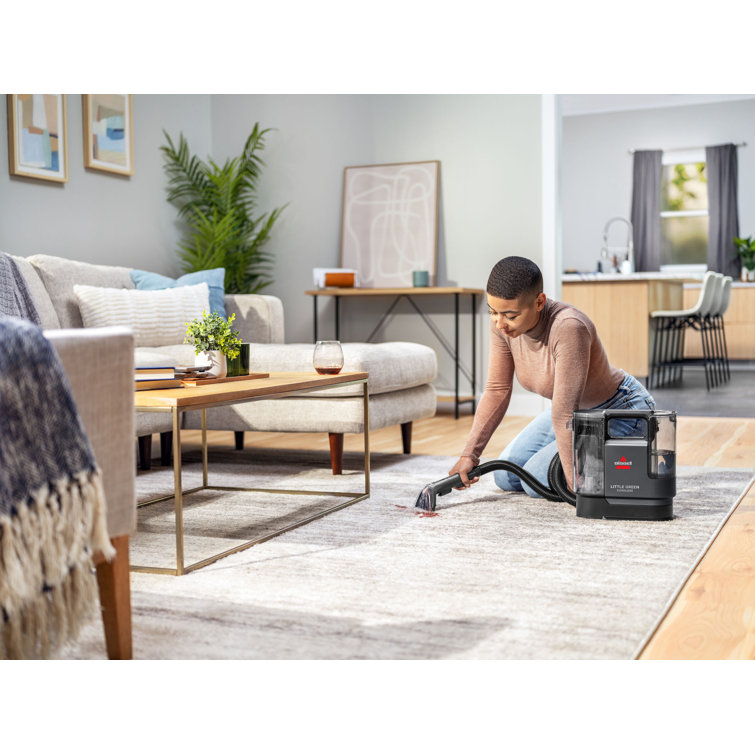 Compact Dark Gray Cordless Upholstery and Carpet Cleaner