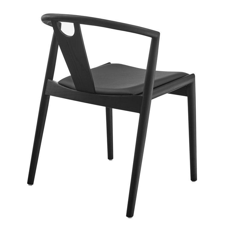 Blanche Black Faux Leather Low-Back Swivel Side Chair