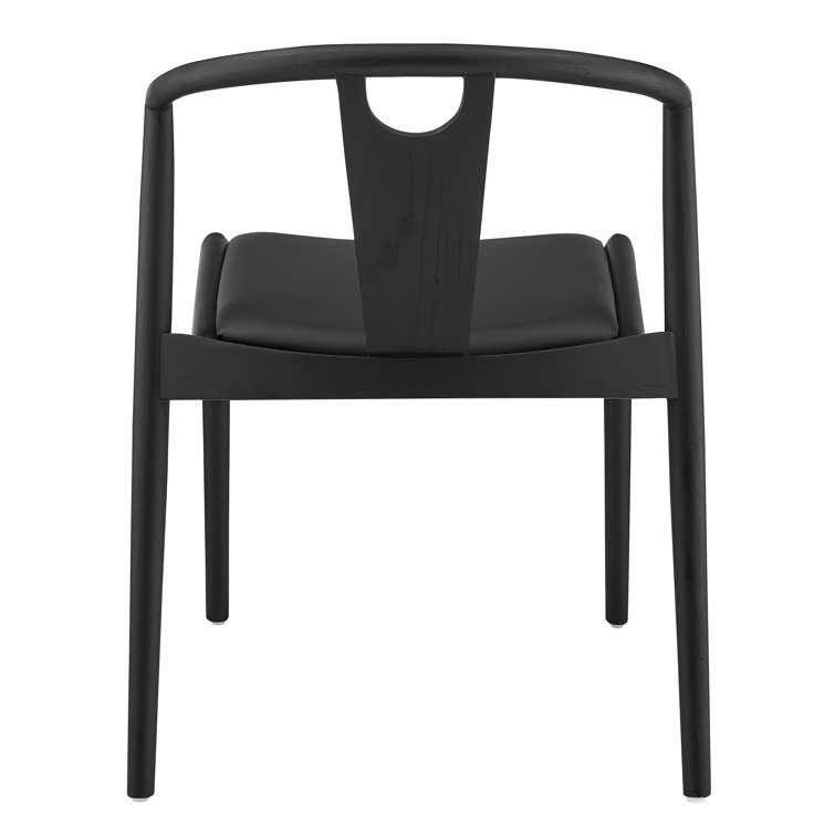 Blanche Black Faux Leather Low-Back Swivel Side Chair