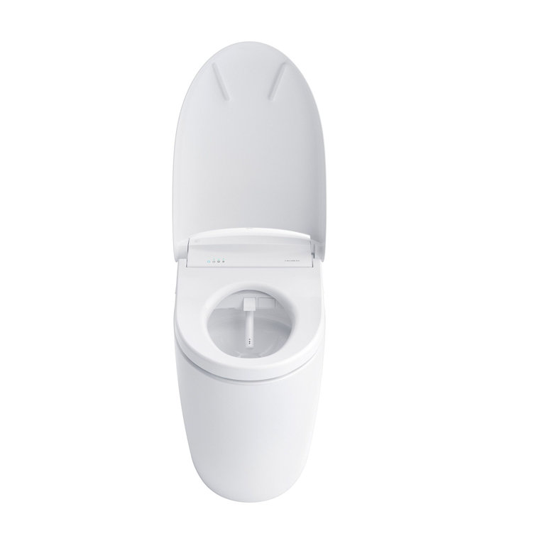 High Efficiency White Ceramic Dual Flush Elongated Toilet with Bidet